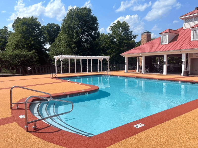 north carolina pool is surrounded by rubber surfacing